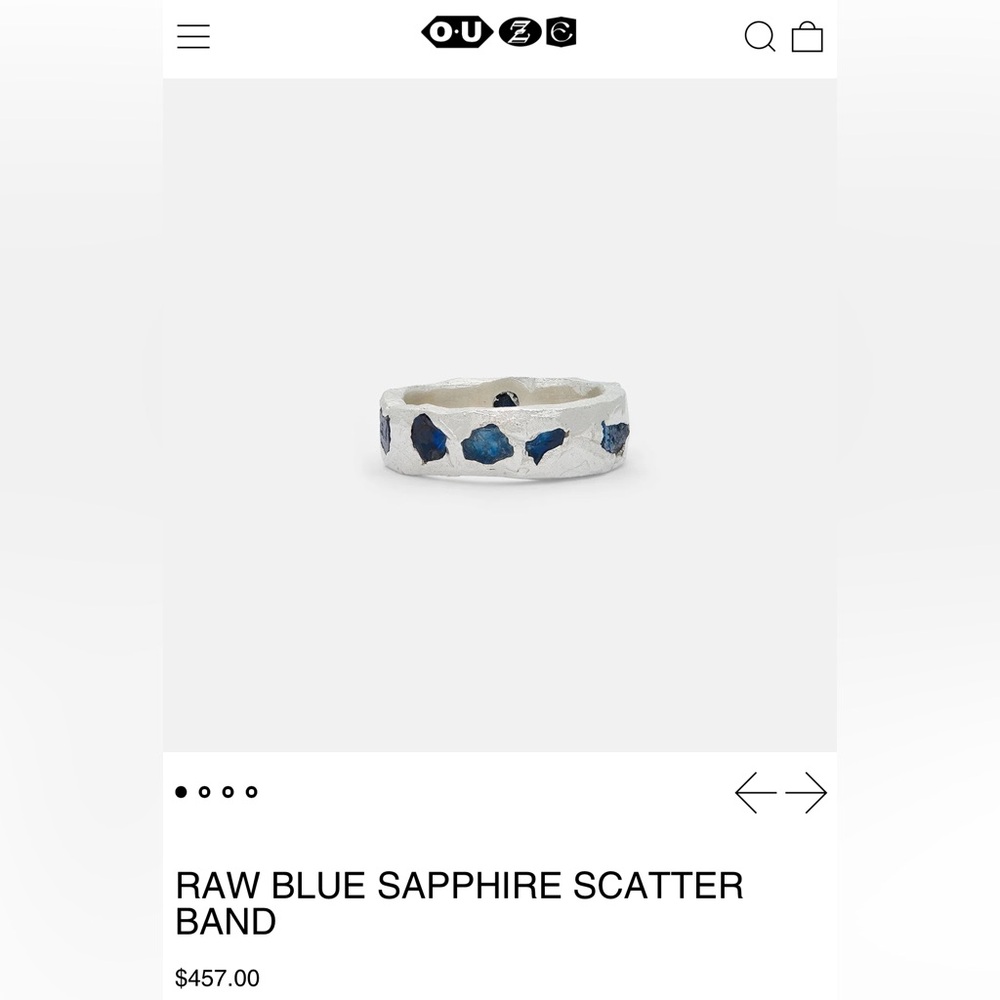 Silver and Blue Sapphire Band